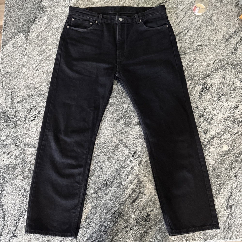 Levis 505 BLACK Jeans Mens Size 40 x 32 Classic Straight Fit Denim Cotton #342